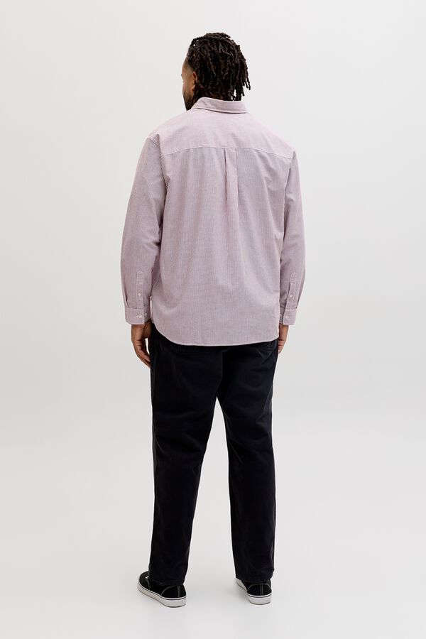 Jack & Jones PLUS Camisa Oxford de manga comprida estampada rosa