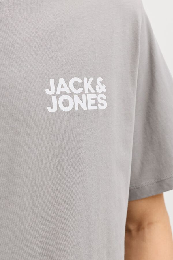 Jack & Jones T-shirt de manga curta com logo cinzento