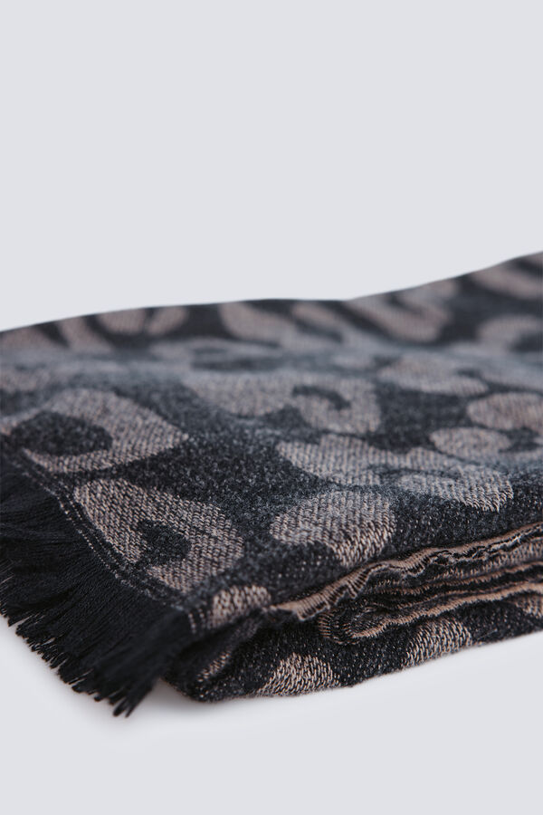 Springfield cachecol com estampado animal cinzento