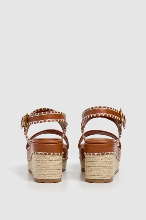 Pepe Jeans Sand&aacute;lias de cunha com fecho no tornozelo vison