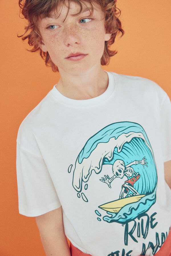 Springfield Kids Camiseta skate niño marfil