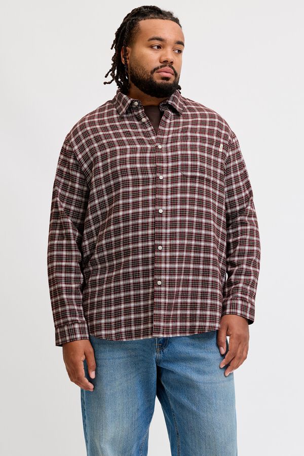 Jack & Jones PLUS Camisa de flanela de manga comprida rosa