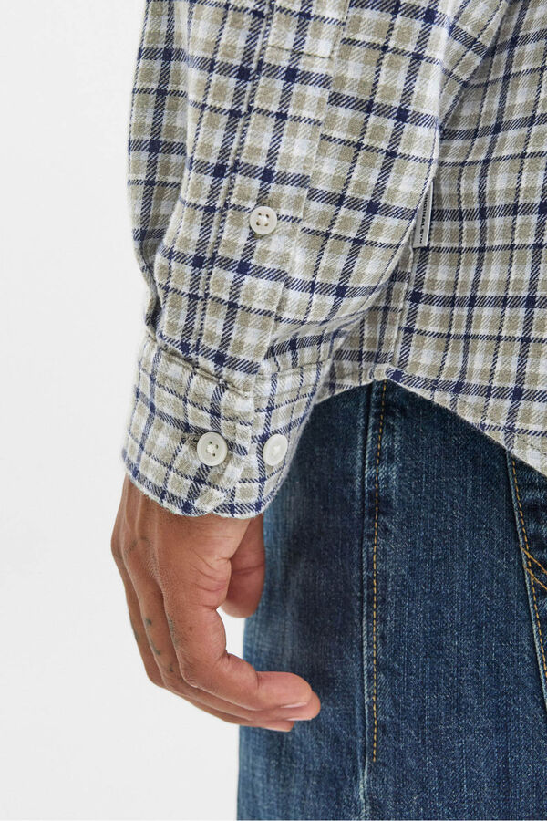 Jack & Jones Camisa de flanela xadrez azul