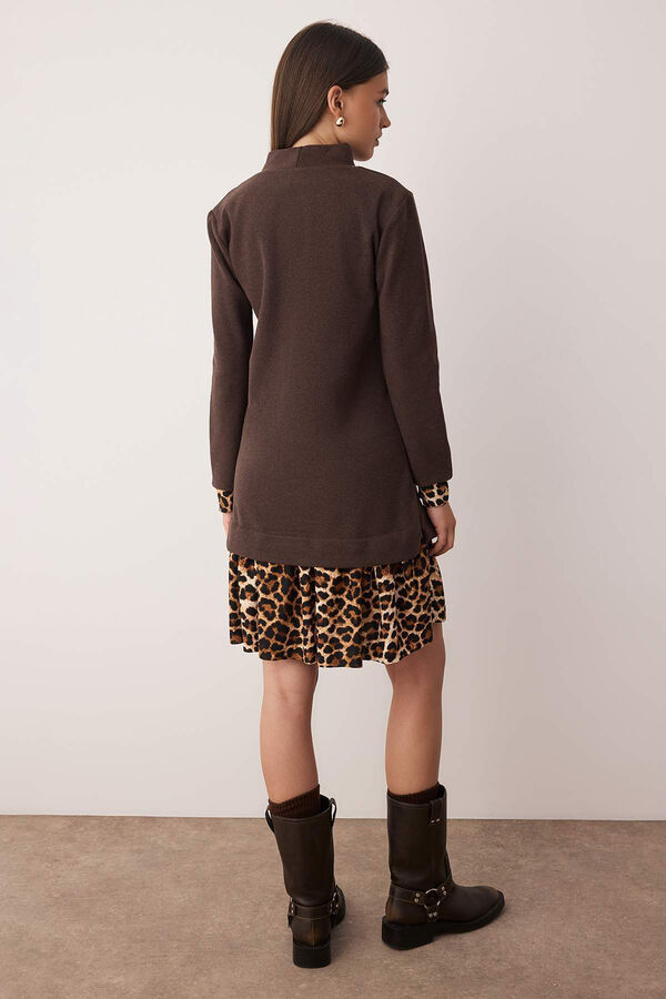 Trendyol Vestido mini de malha cru