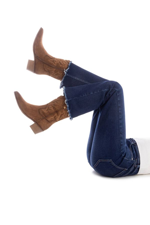 XTI Botim cowboy salto baixo cru