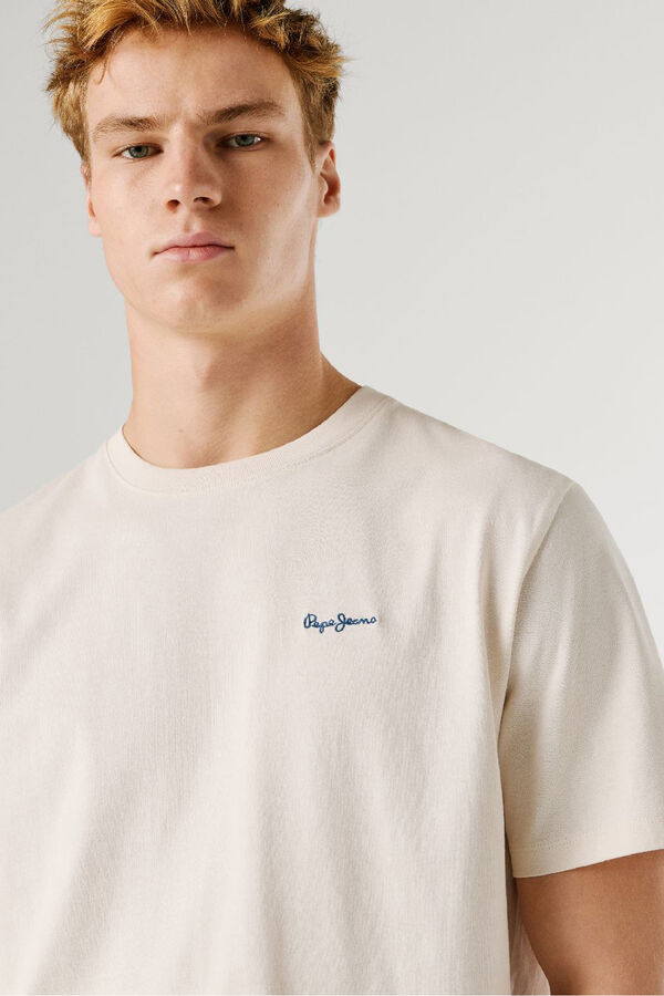 Pepe Jeans T-shirt manga curta bege
