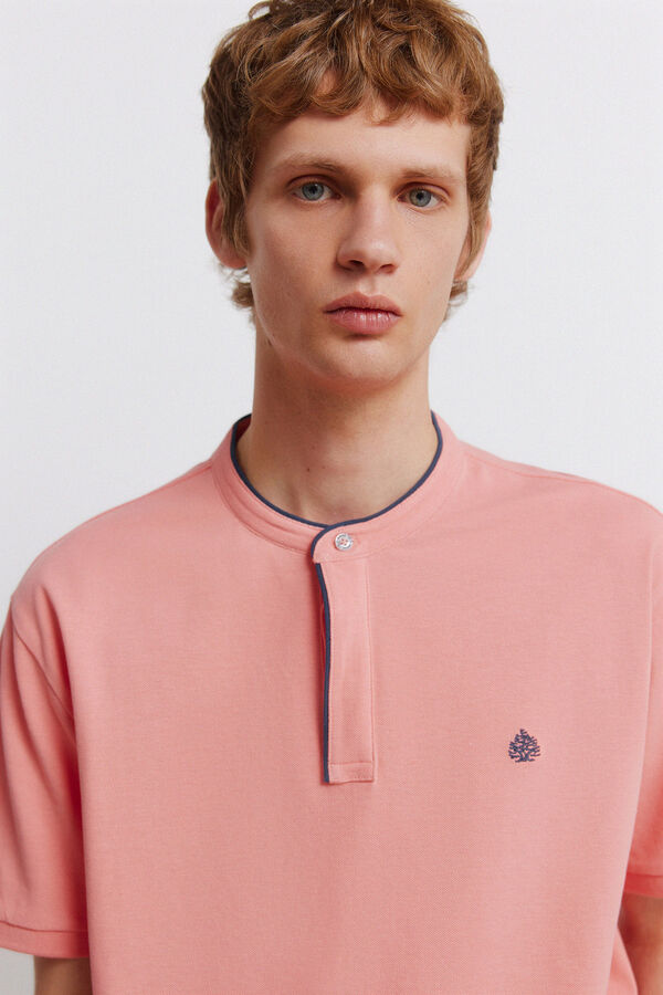 Springfield Polo em piqu&eacute; gola mao slim fit borgonha