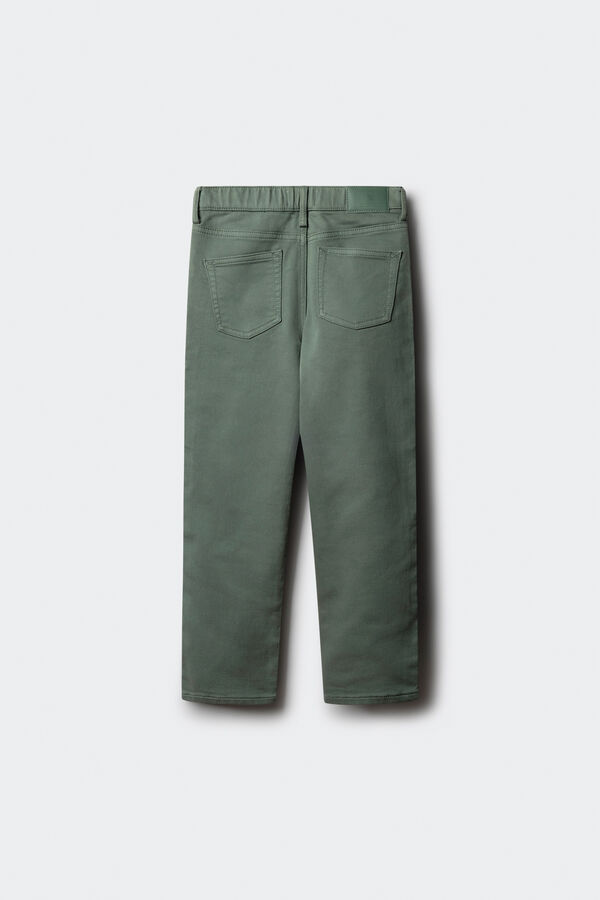 Springfield Kids Calça amarela slim fit de 5 bolsos para meninos verde