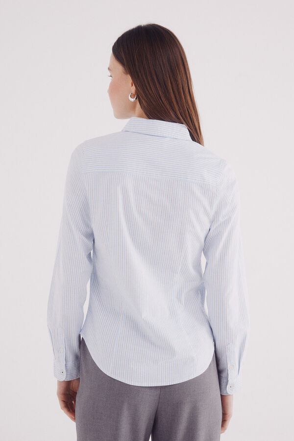 Springfield Camisa de algodão Oxford azul
