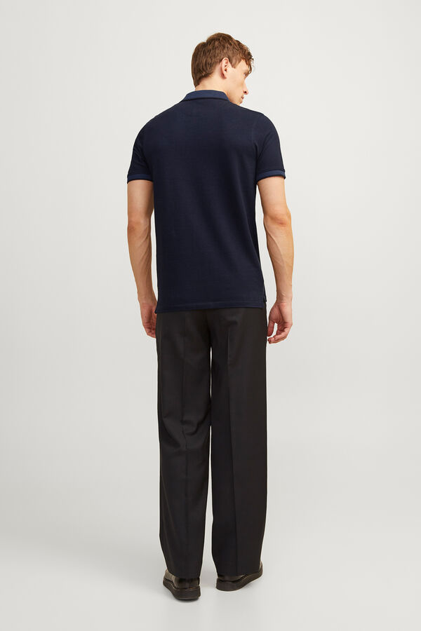 Jack & Jones Polo de manga curta b&aacute;sico azul