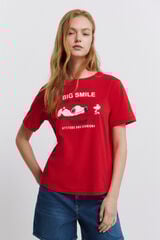 Springfield T-shirt de manga curta Snoopy vermelho