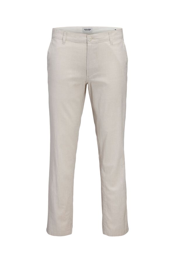 Jack & Jones Cal&ccedil;as chino regular fit em linho cru
