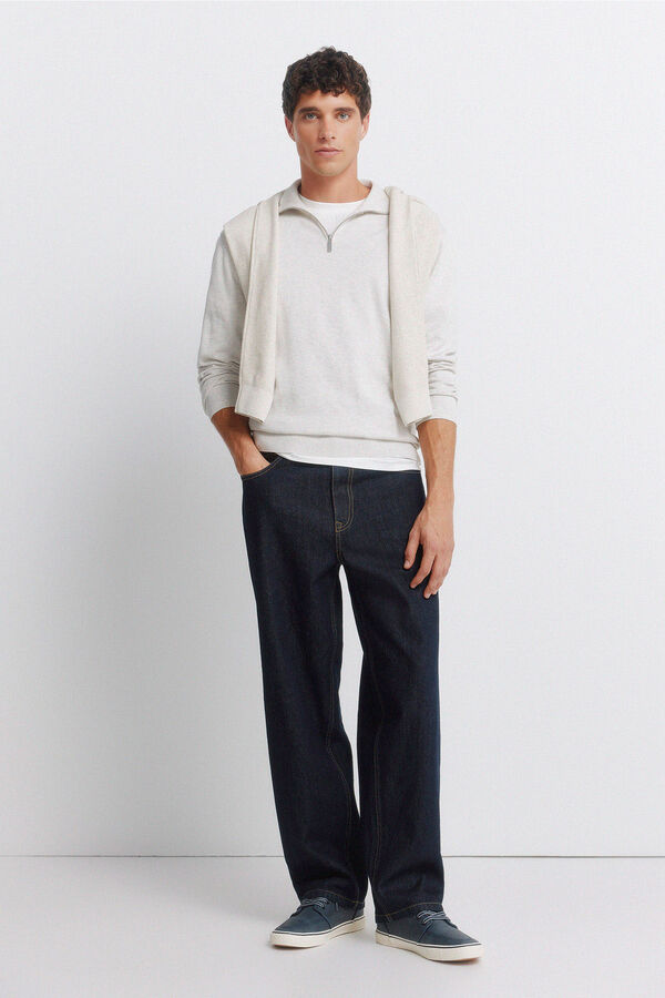 Springfield Camisola b&aacute;sica com fecho de fecho-&eacute;clair cru