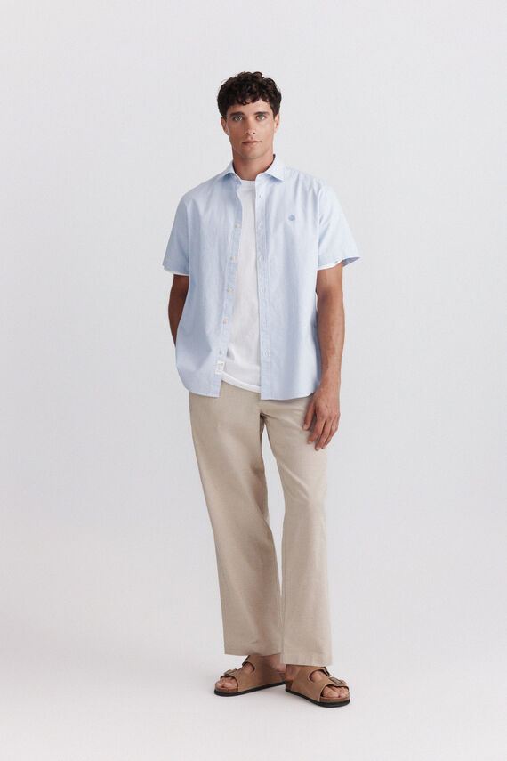 Camisa manga corta oxford rayas