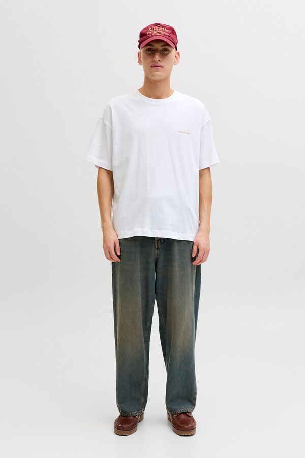 Jack & Jones T-shirt loose em algod&atilde;o branco