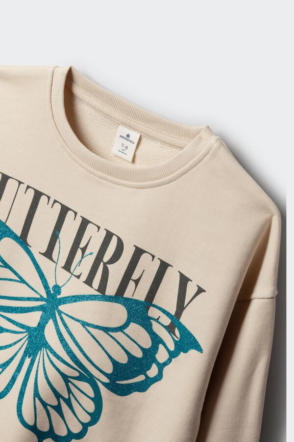 Springfield Kids Sweatshirt de borboleta para menina branco