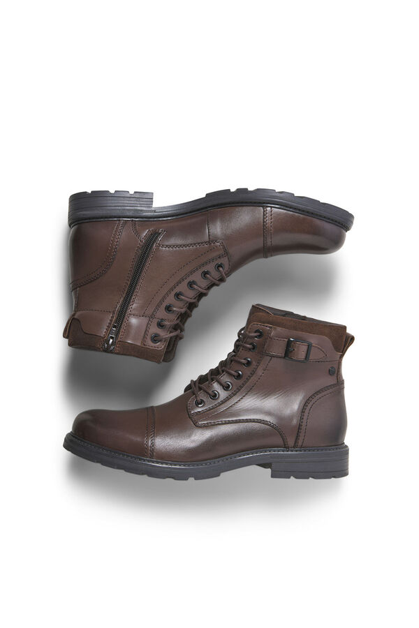 Jack & Jones Botas altas de couro castanho