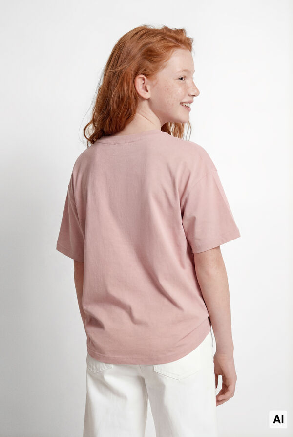 Springfield Kids T-shirt de manga curta com gato para menina rosa