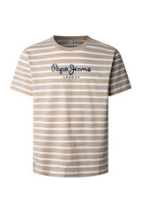 Pepe Jeans Camiseta Manga Curta Eggo Listrada bege