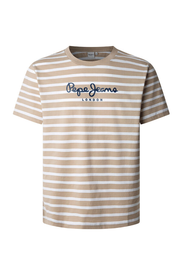 Pepe Jeans Camiseta Manga Curta Eggo Listrada bege