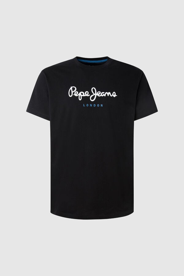 Pepe Jeans T-shirt de manga curta com logo preto