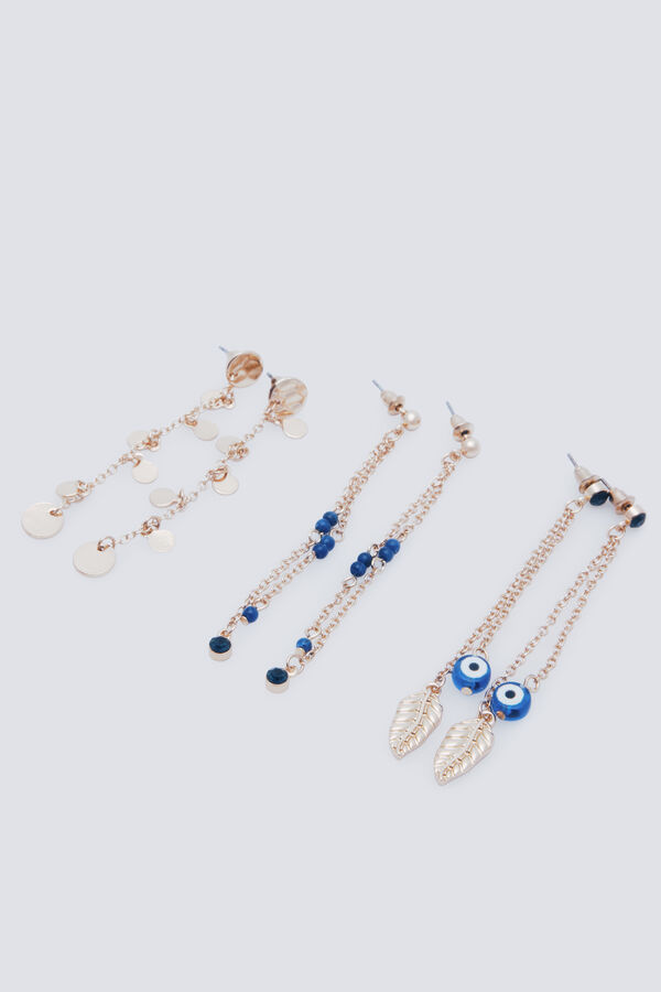 Springfield Pacote de brincos longos boho estampado