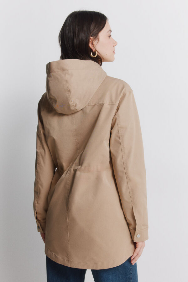 Springfield Parka com capuz repelente &agrave; &aacute;gua camel