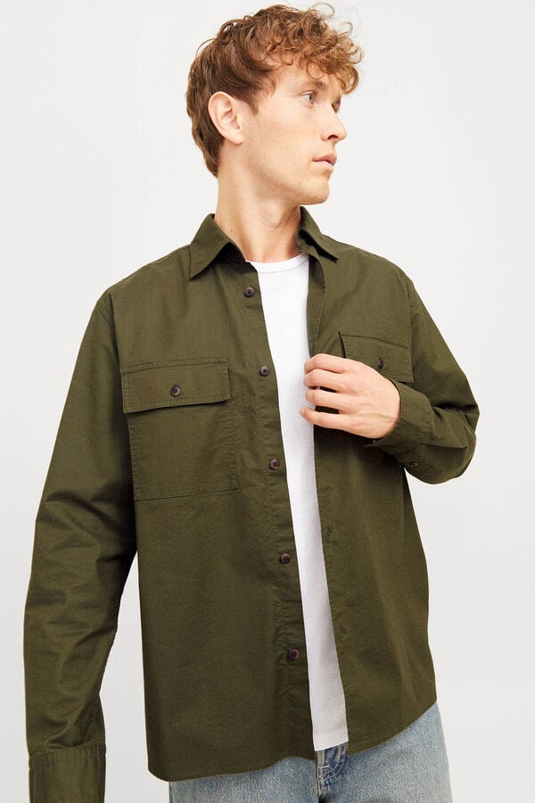 Jack & Jones Camisa Oxford grande verde