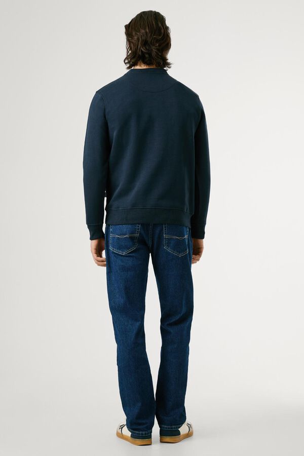 Pepe Jeans Sweatshirt Gola Redonda Com Logo azul