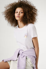 Pepe Jeans Camiseta de manga curta com logo bordado e desenho nas costas. branco