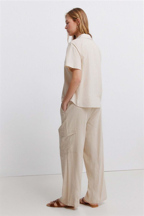 Springfield Cal&ccedil;a cargo em linho cru