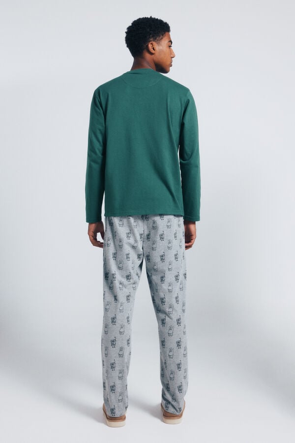 Springfield Pijama largo Bob Esponja verde