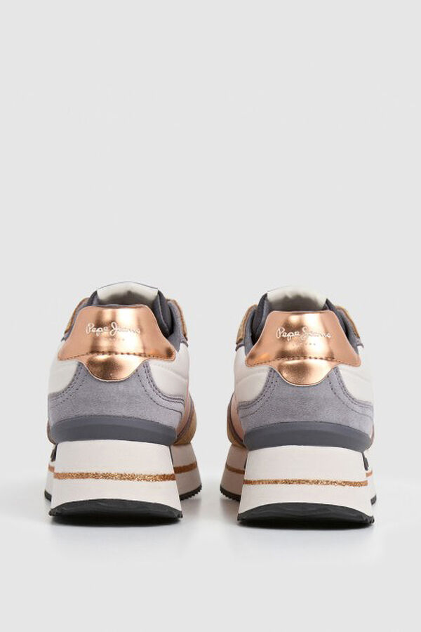 Pepe Jeans Tênis de camurça e glitter vison