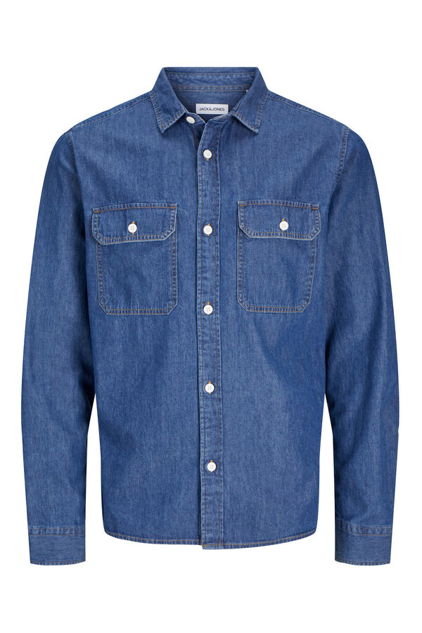 Jack & Jones Camisa estilo sarja azul