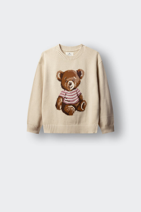 Springfield Kids Camisola urso menina bege