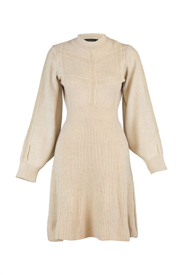 Trendyol Vestido curto de malha soft touch bege