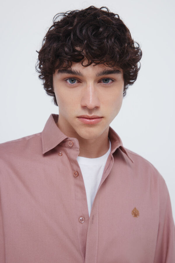 Springfield Camisa de flanela com cotoveleiras rosa