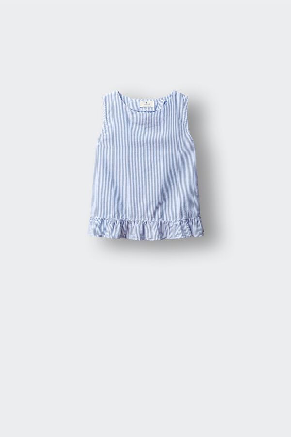 Springfield Kids Blusa de riscas oxford menina azul