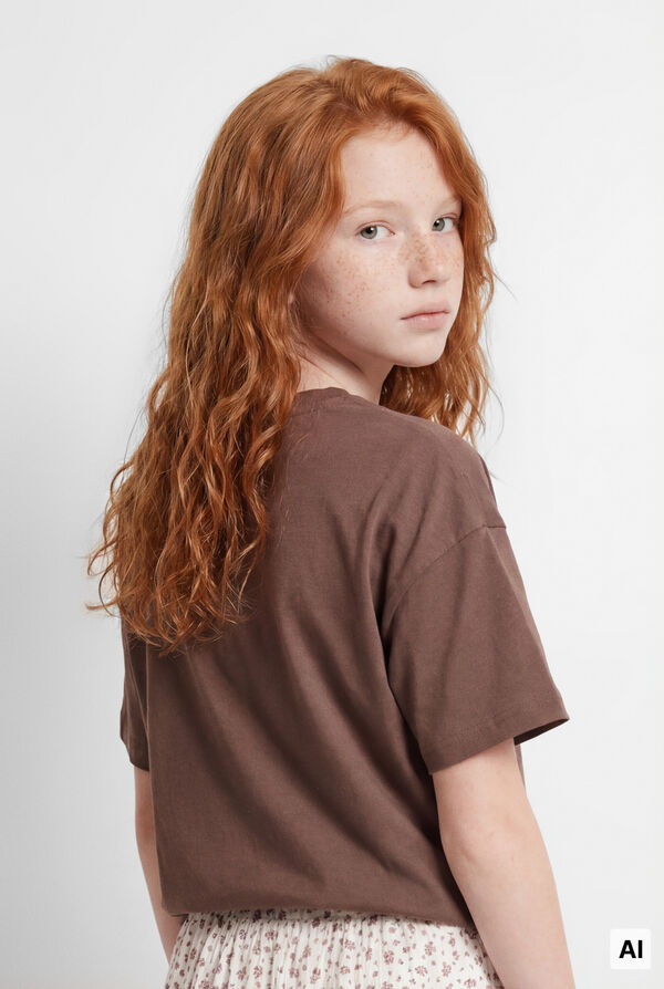 Springfield Kids T-shirt de manga curta "Hello" menina cru