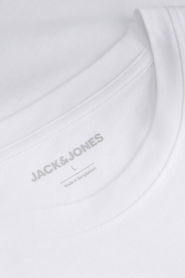 Jack & Jones Camiseta b&aacute;sica com logo branco