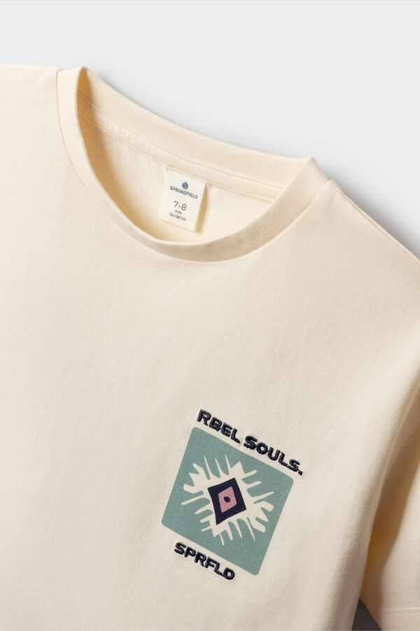 Springfield Kids T-shirt manga curta &eacute;tnica para menino branco