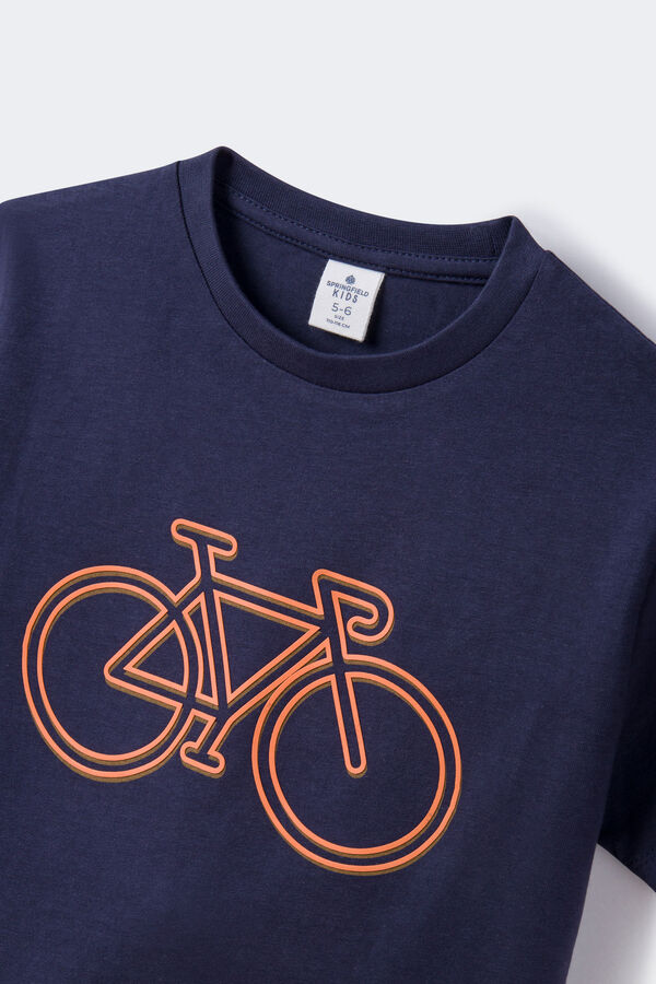 Springfield Camiseta bici niño azul oscuro