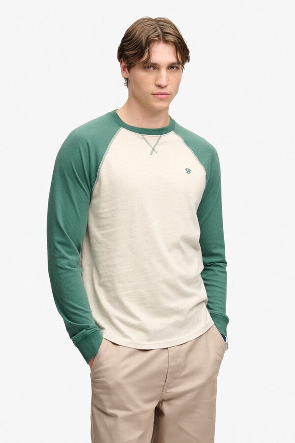 Superdry T-shirt de basebol cinzento