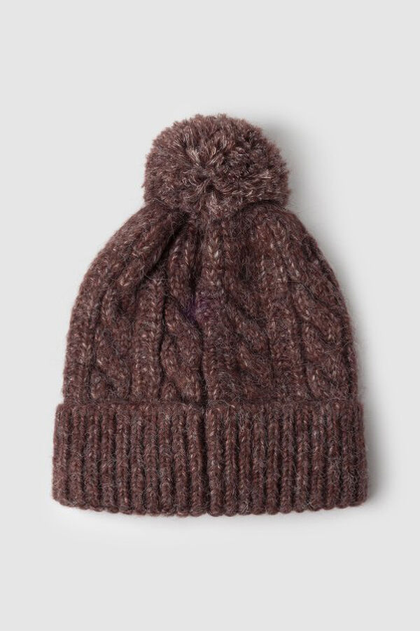 Pepe jeans Gorro de punto trenzado burdeos