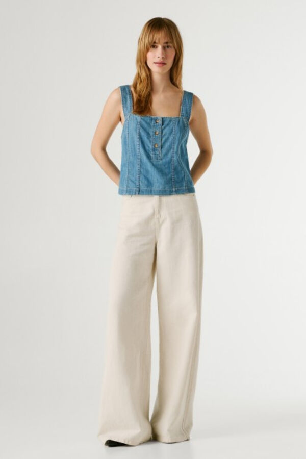 Pepe Jeans Colete leve em denim azul