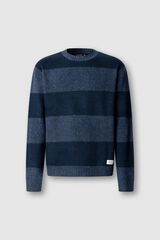 Pepe Jeans Camisola gola redonda com riscas azul