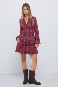 Springfield Vestido curto estampado boho