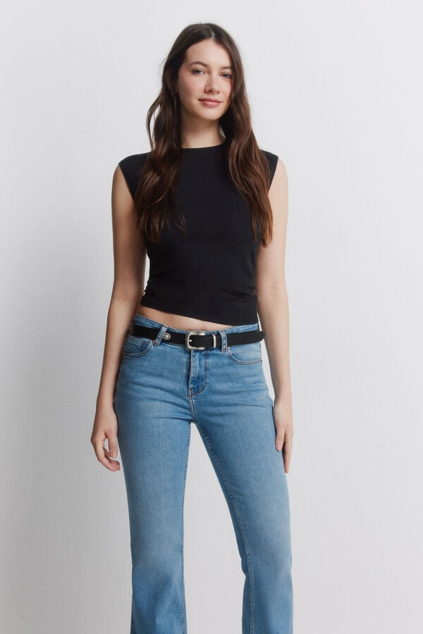 Springfield Jeans cintura m&eacute;dia flare  azul