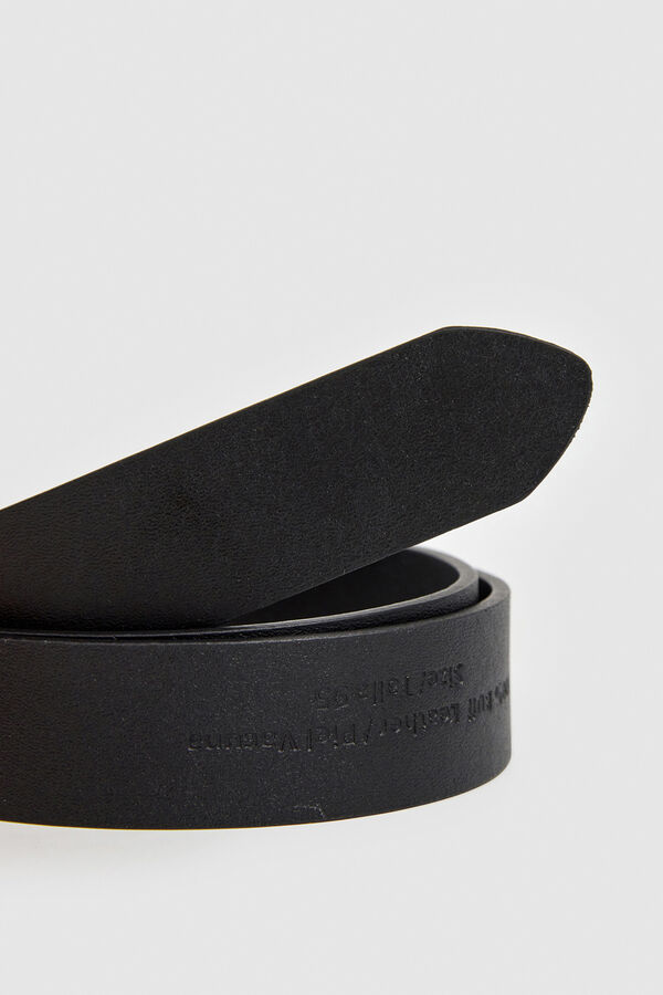 Pepe Jeans Leather buckle belt black