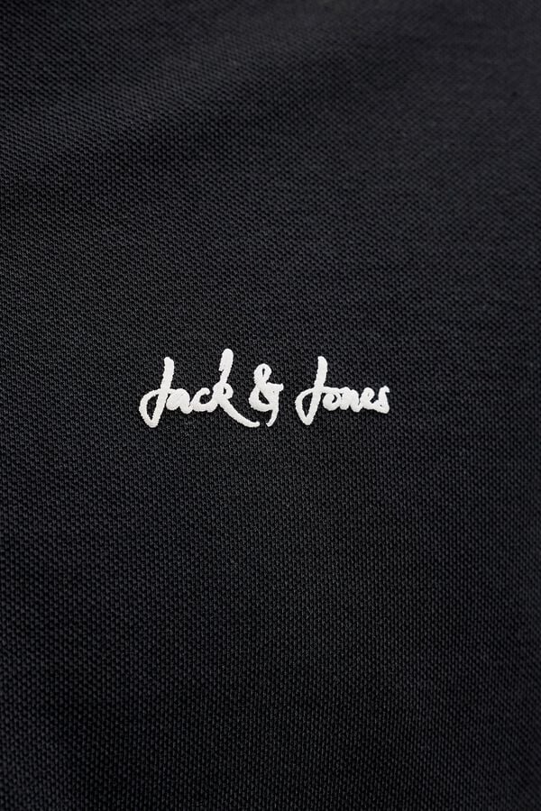 Jack & Jones Polo em piqu&eacute; com logo preto